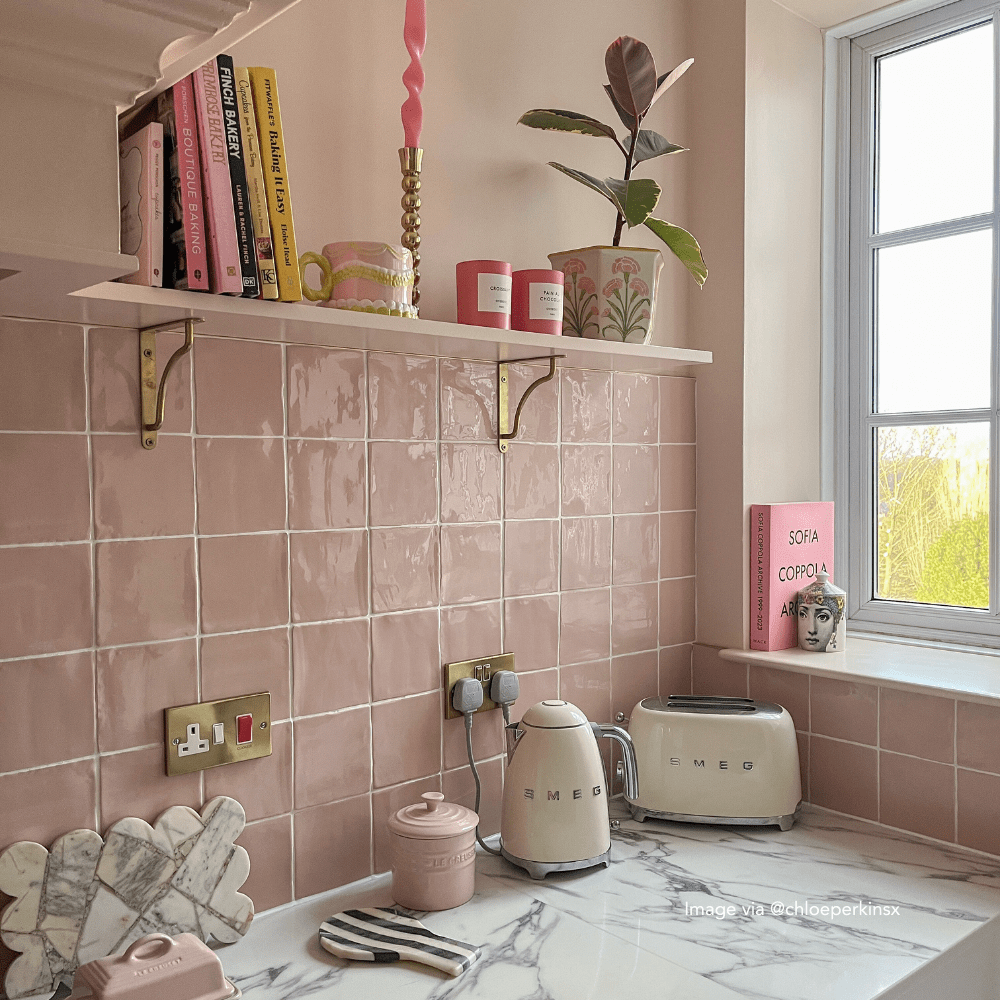 Blush Glazed Square Tile
