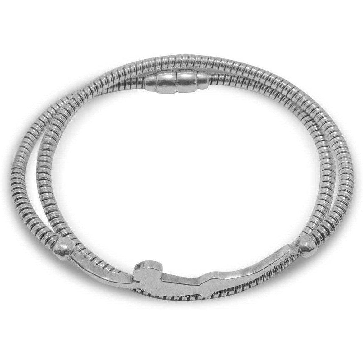 Tuffatore Paestum - Bracciale con calamita doppio giro in Argento 925