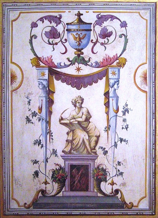 Blueish Grotesque Fresco Painting