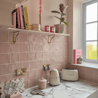 Blush Glazed Square Tile