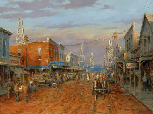 Boom Town Oil Well Art by Andy Thomas