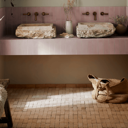 Blush Herringbone Tile