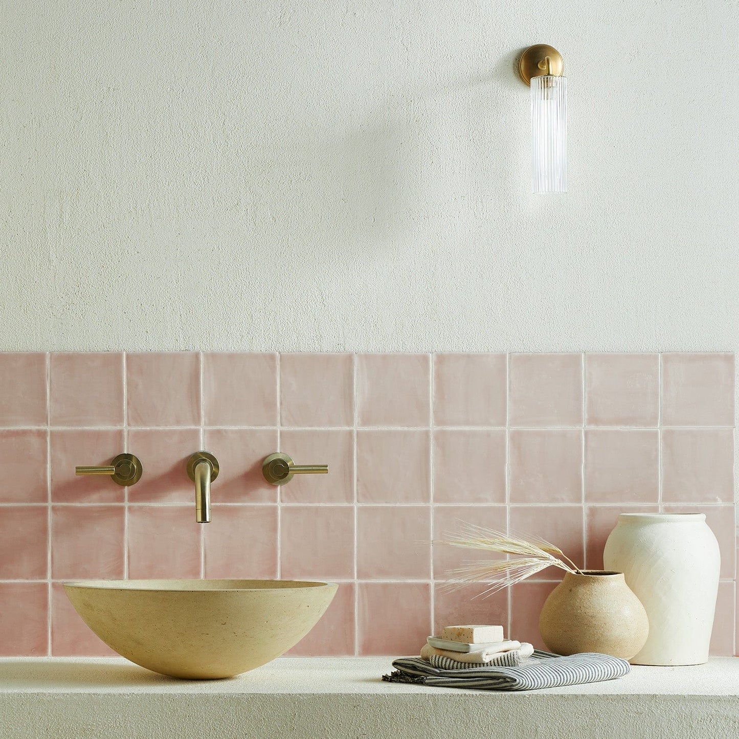 Blush Glazed Square Tile