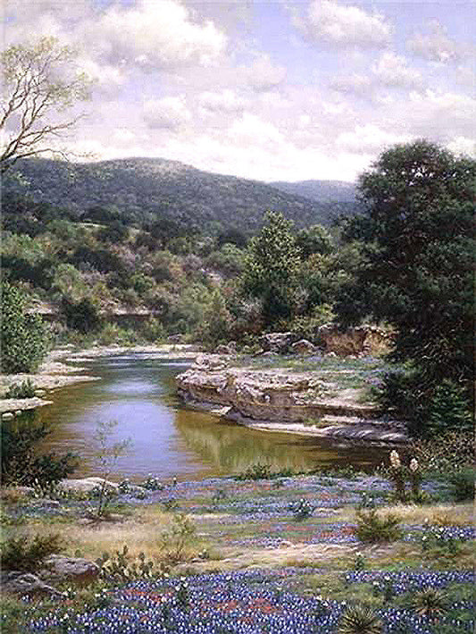 Bluebonnets Along the Frio by Larry Dyke
