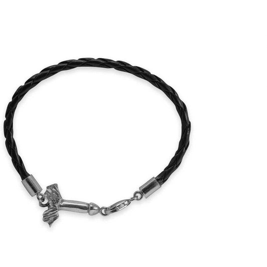 Bracciale in filo intrecciato con Fallo Alato medio