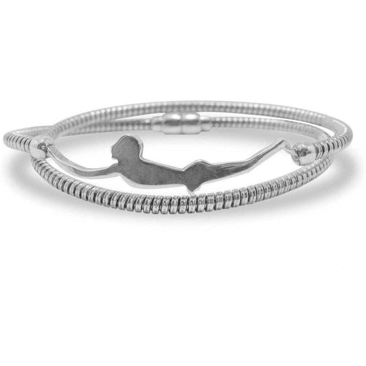 Tuffatore Paestum - Bracciale con calamita doppio giro in Argento 925