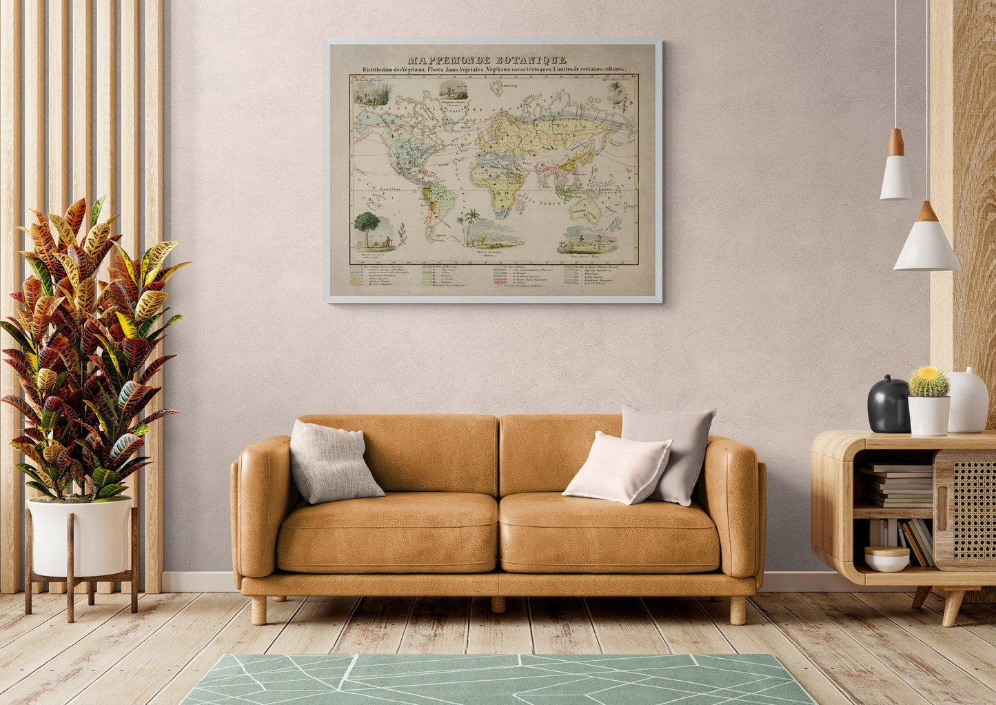 Botanical World Map  dated 1858