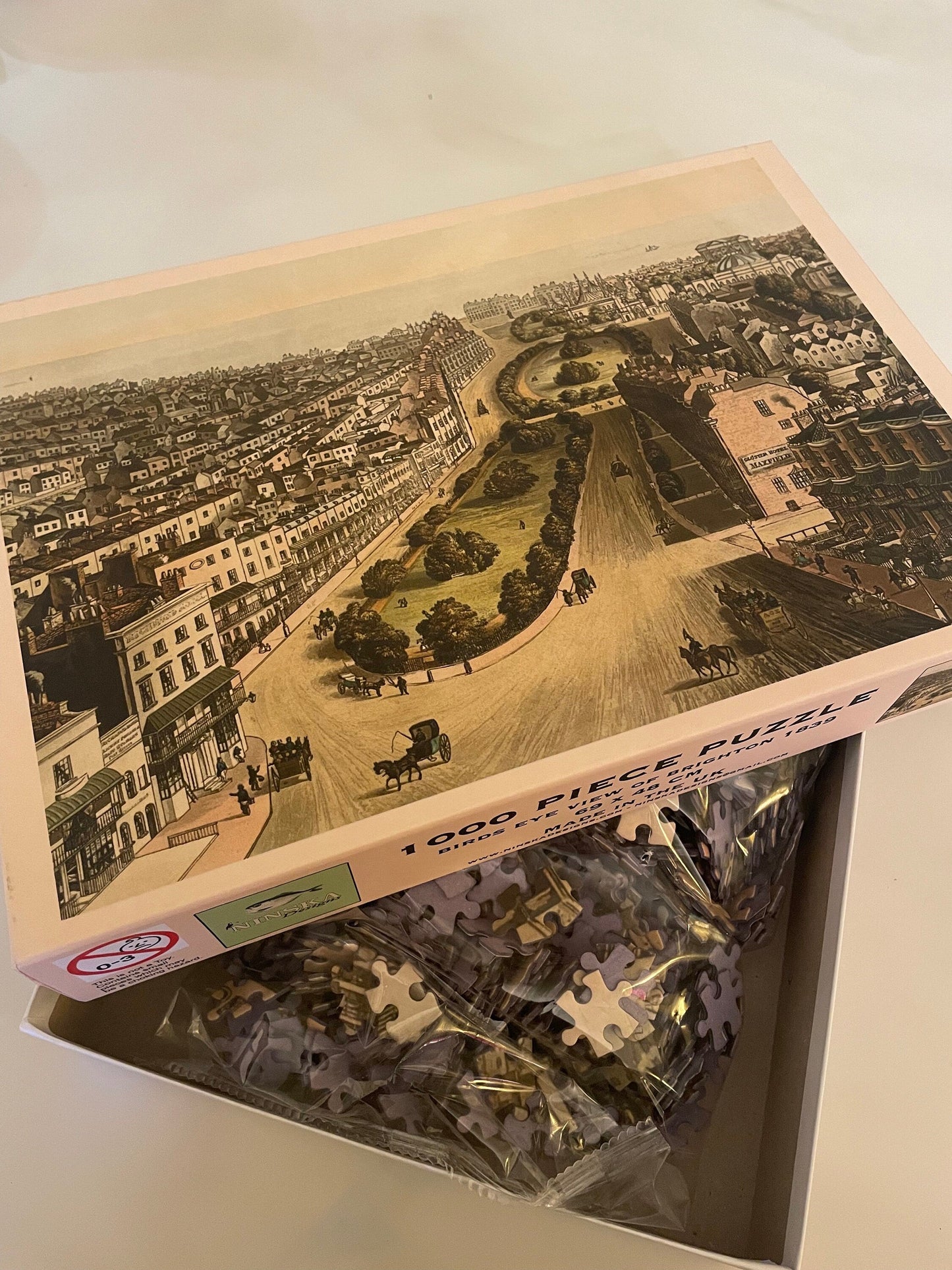Brighton Bird's Eye View Jigsaw Puzzle - 1000 Pieces, Antique 1839 Map Design